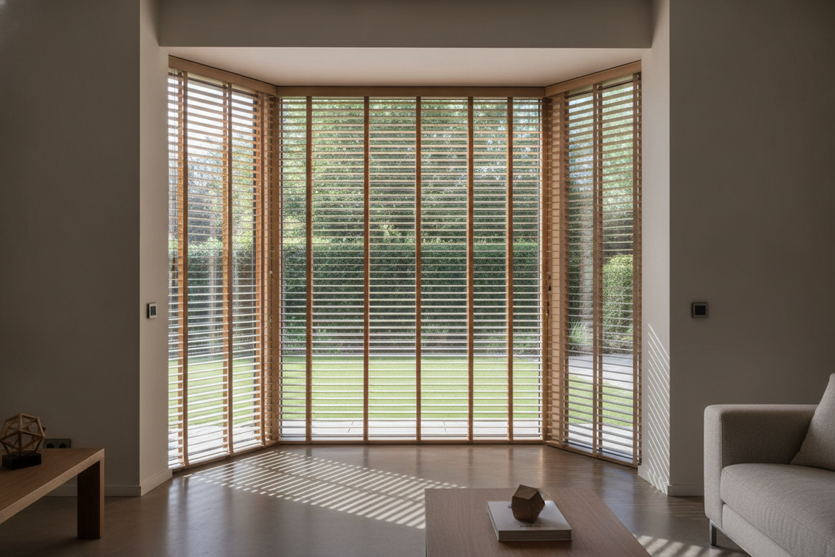 Horizontal Blinds for Bay Window Layouts: Corner Clearance, Slat Mechanics, and Smart Tilt Automation