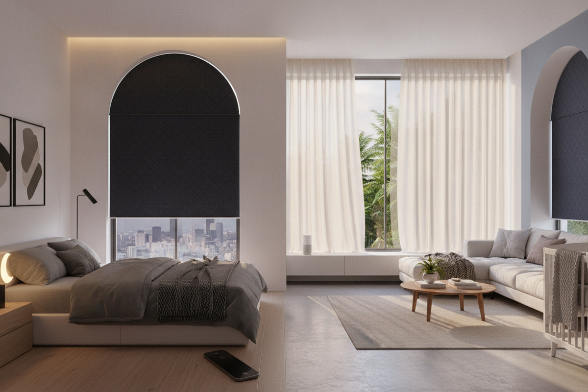 Black Arch Window Shade Guide: Light Blocking, Fabric Geometry, and Smart Pairings