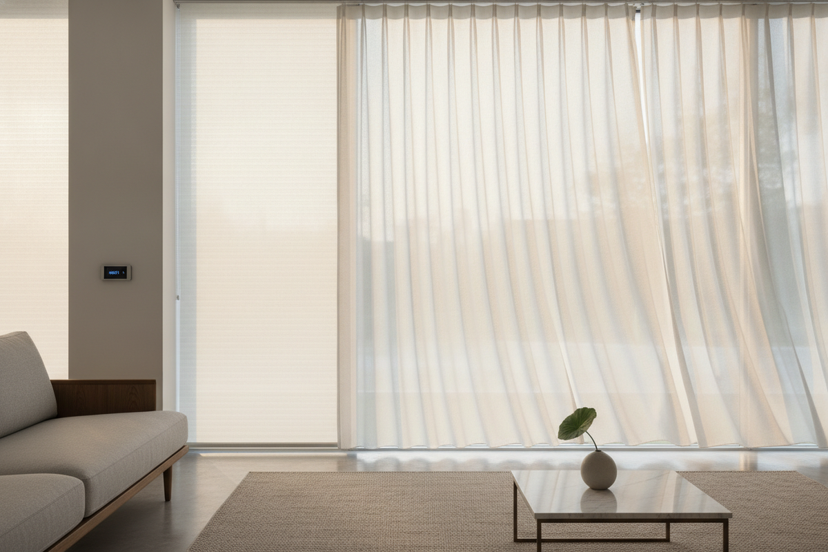 Double Cell Blinds Guide: Dual-Pocket Mechanics, Fabric Scale, and Smart Motorization