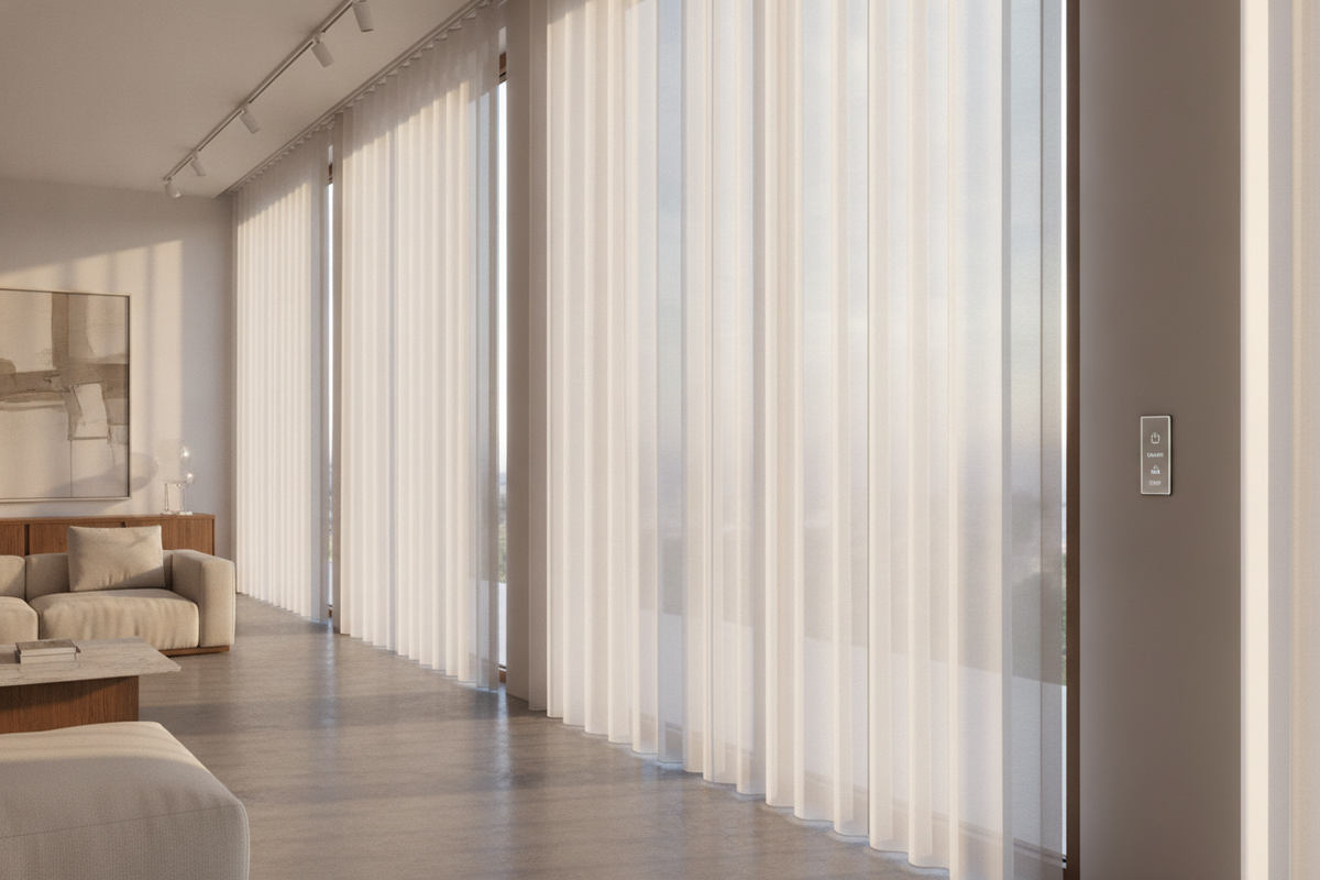 Thin Vertical Blinds Guide: Slat Mechanics, Track Profiles, and Smart Automation