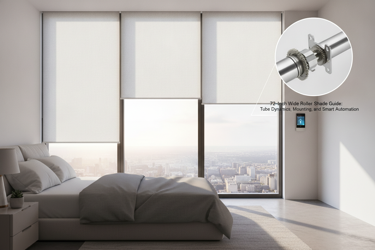 72-Inch Wide Roller Shade Guide: Tube Dynamics, Mounting, and Smart Automation