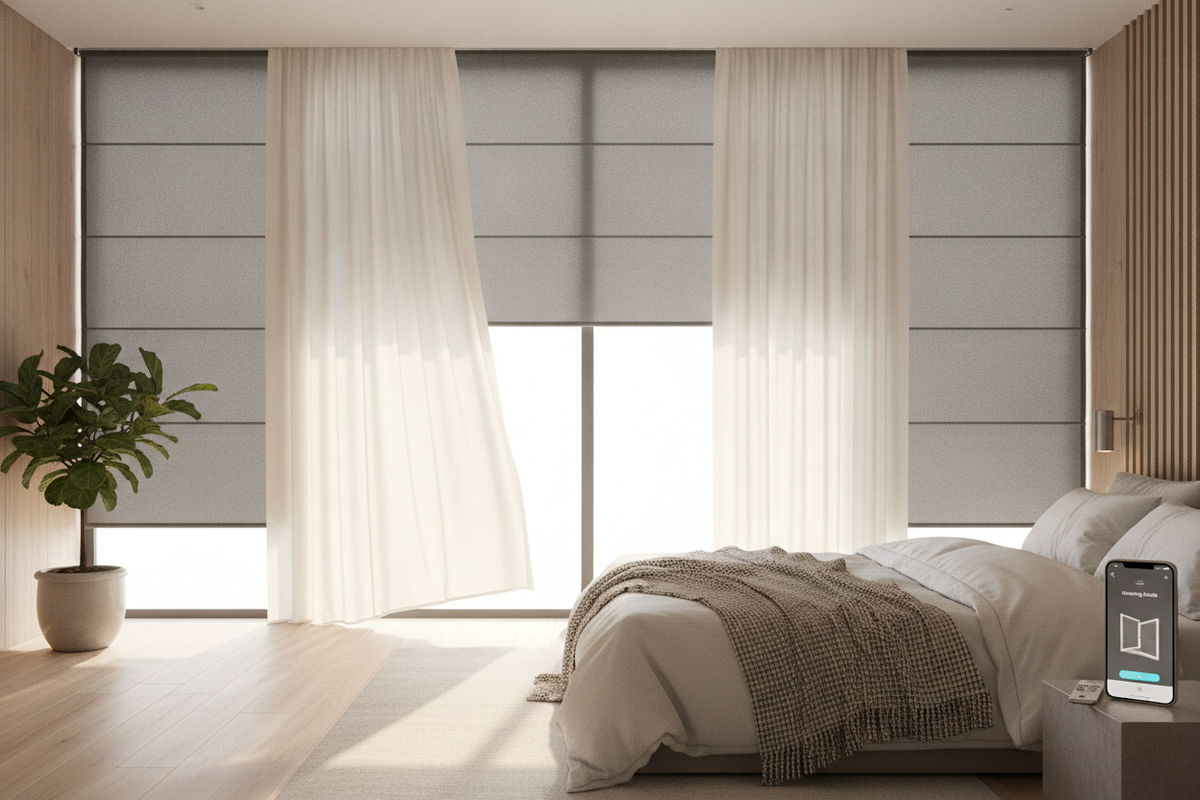 Black Window Shades Guide: Fabric Opacity, Glare Control, and Smart Motorization