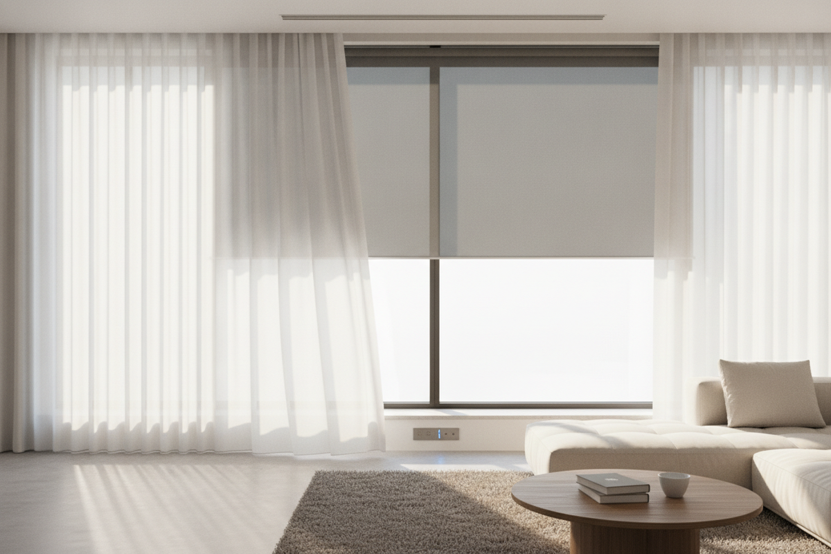Blackout Roller Shade Behind Blinds: Mounting Mechanics, Clearance Depth, and Smart Control