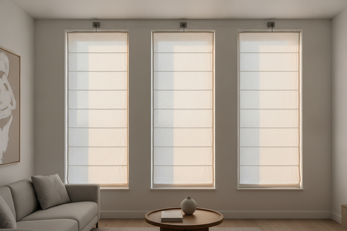 Roman Shades for Small Windows: Architectural Fold Physics, Stack Height Optimization, and Smart Motorization