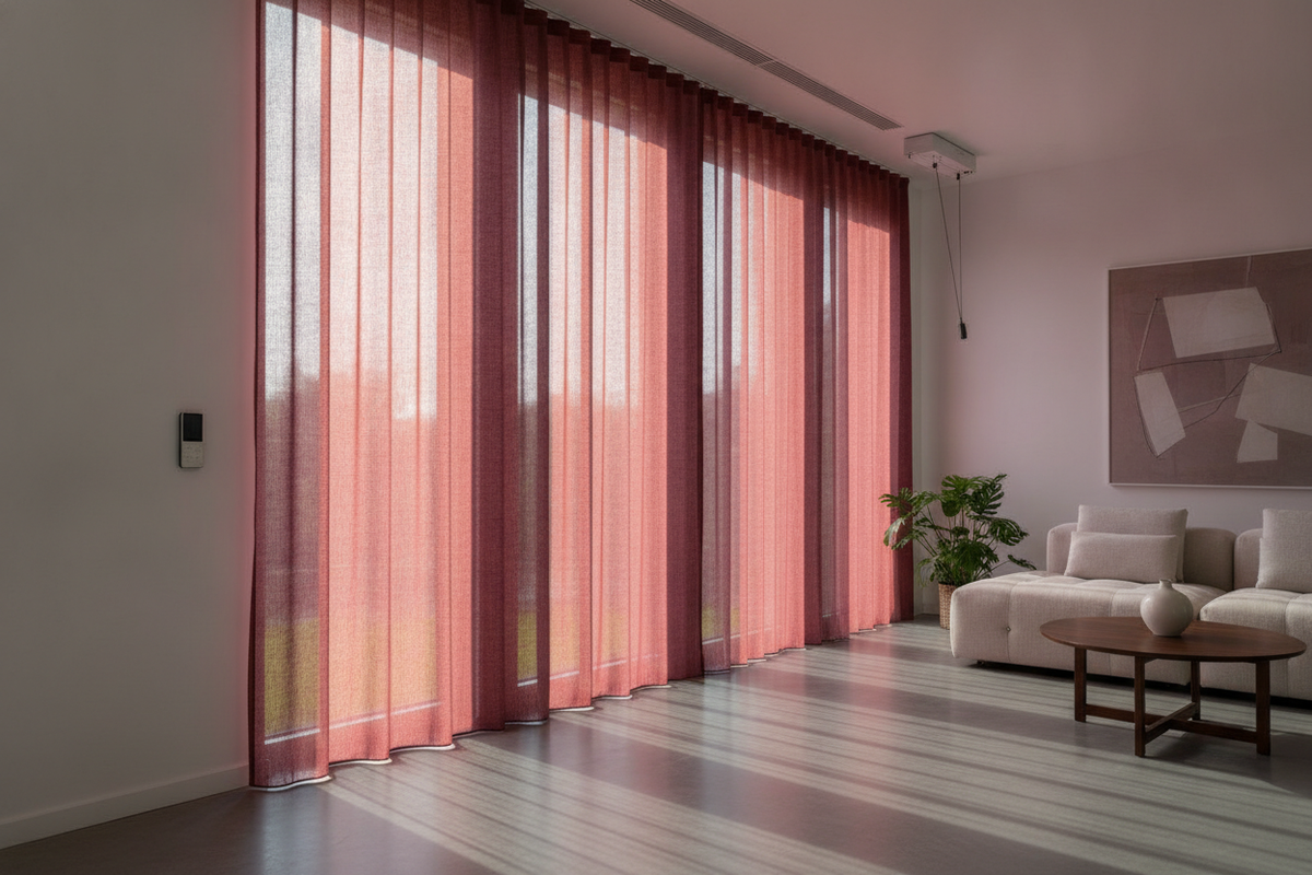 Burgundy Blinds for Windows: Color Styling, Material Architecture, and Smart Motorization