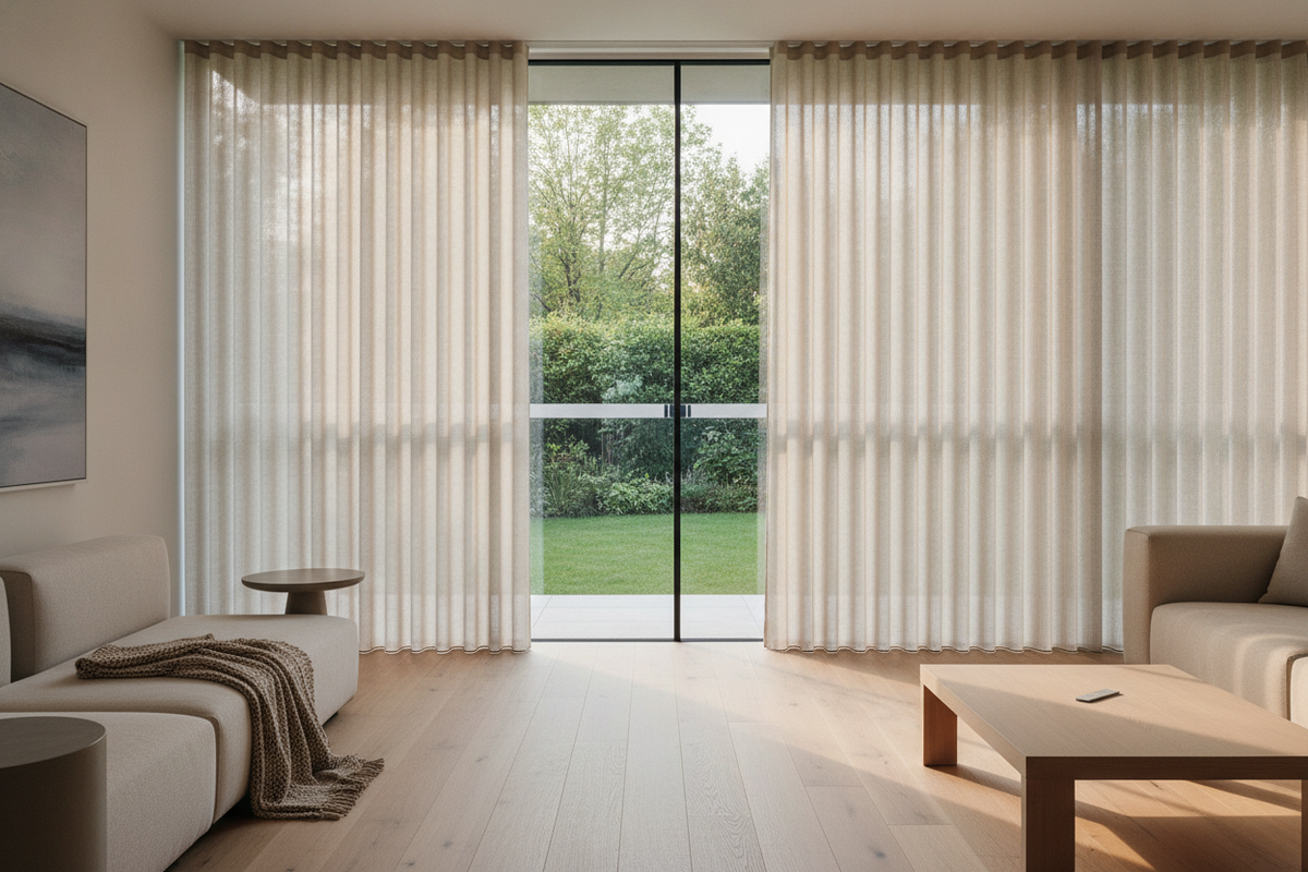 Cellular Shade for Patio Door Systems: Vertical Track vs. Horizontal Split Mechanics and Smart Automation
