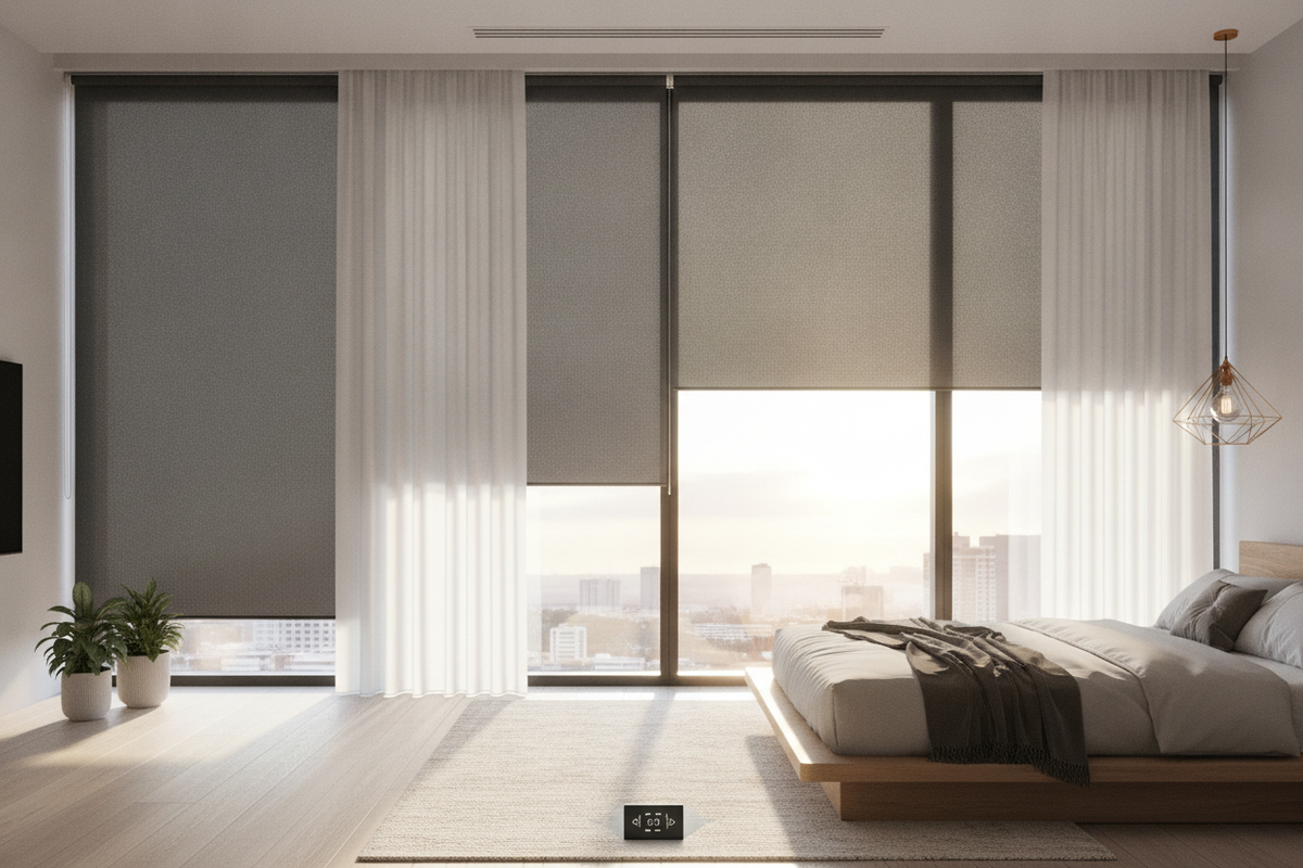 Custom Blackout Shade Architecture: Layering Behind Blinds, Casing Clearances, and Smart Automation