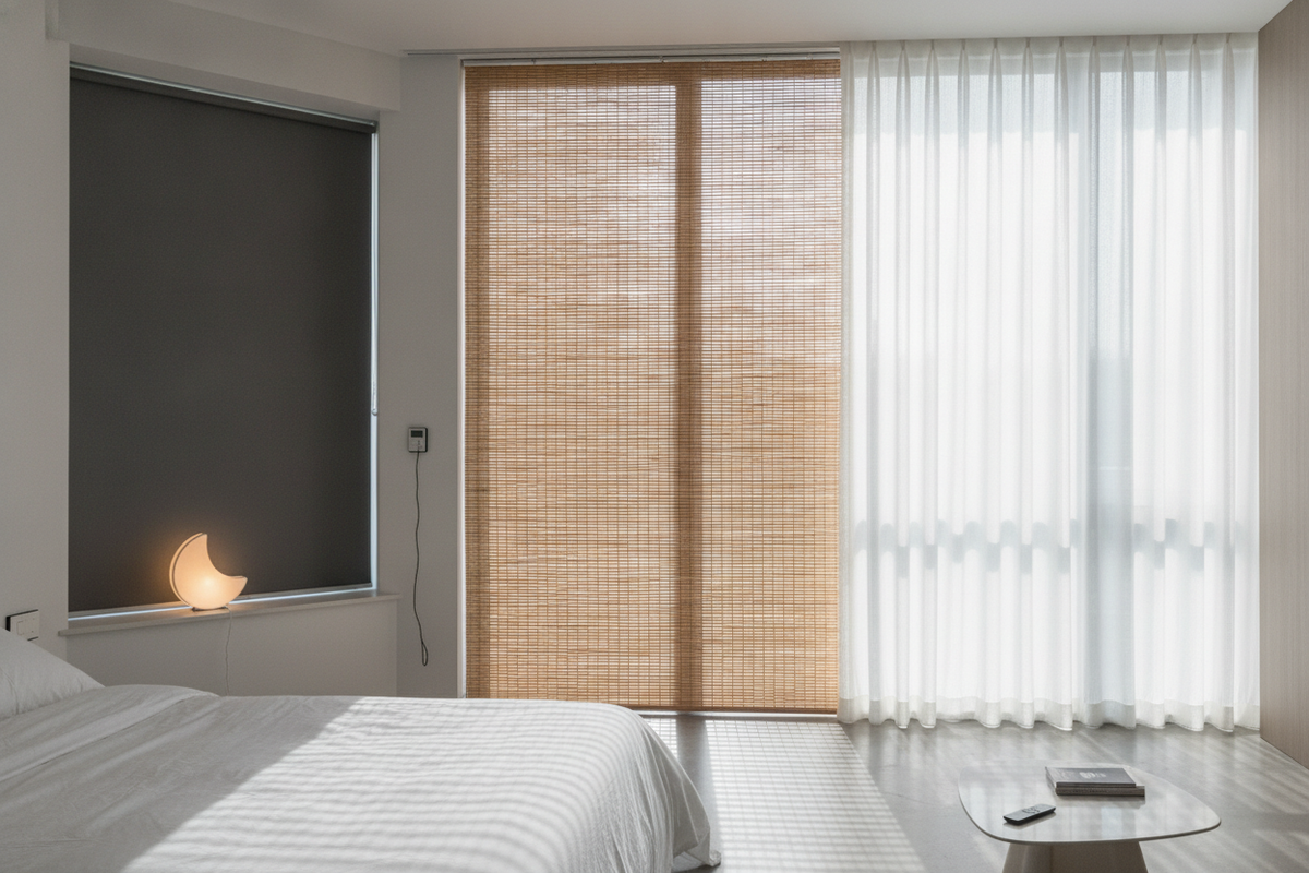 Bamboo Roller Blinds: Material Mechanics, Window Architecture, and Smart Motor Automation