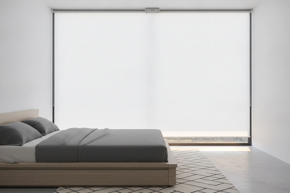 White Blackout Shade Architecture: Fabric Opacity, Light-Gap Mitigation, and Smart Motor Automation
