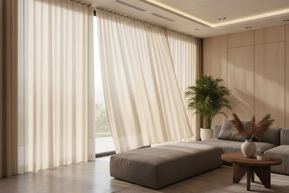 Eco Shades Architecture: Sustainable Textiles, Thermal Management, and Smart Motor Automation