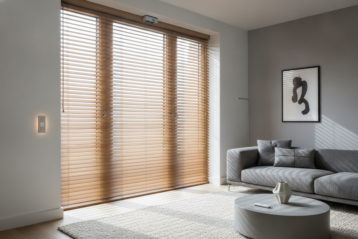 Faux Wood Blinds 30 x 64 Mounting and Motor Setup