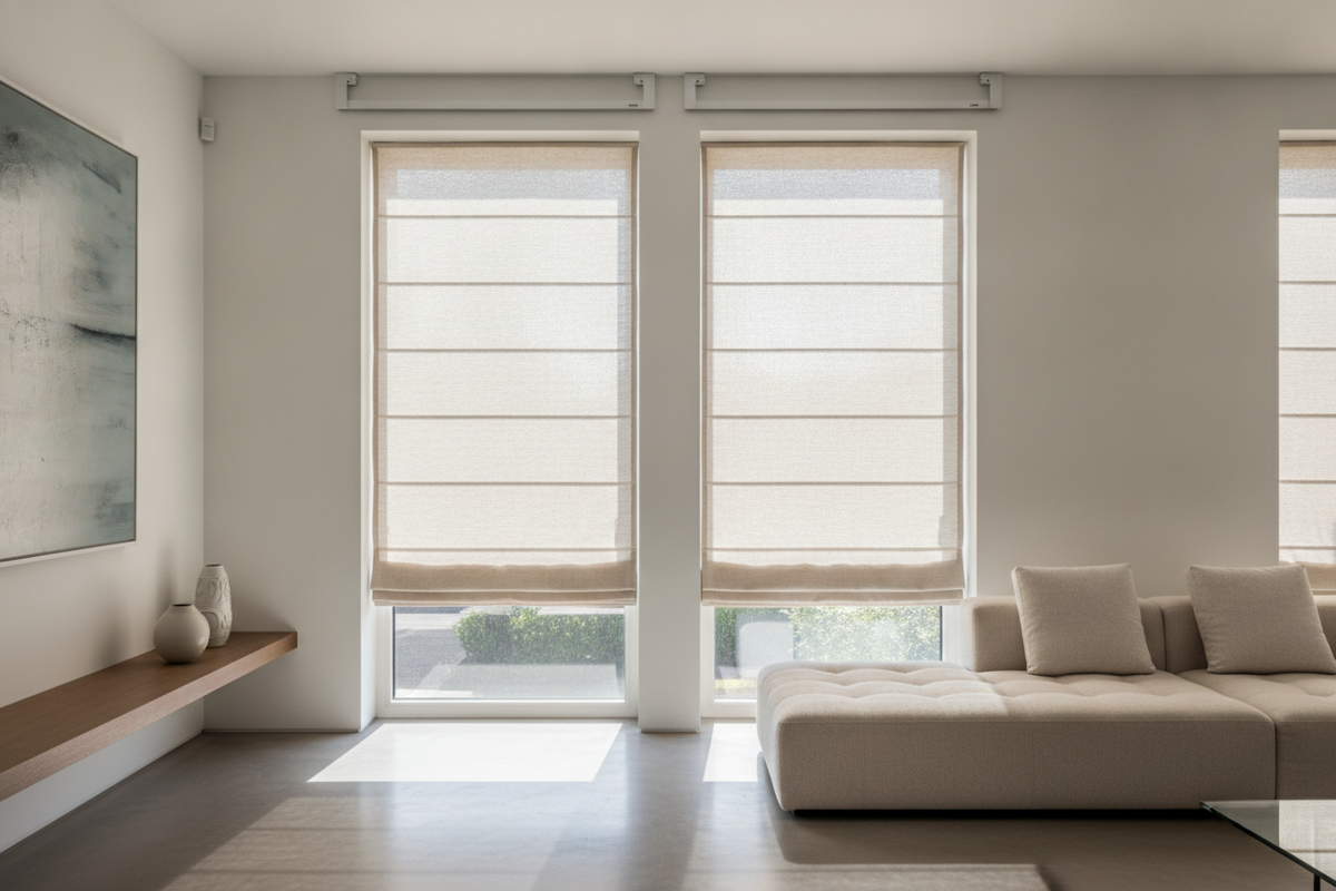 Outdoor Roman Shades: Mounting Two Side by Side