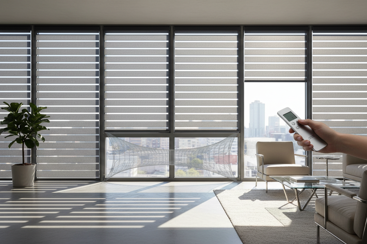 Effortless Light Control With Remote Blinds for High Windows