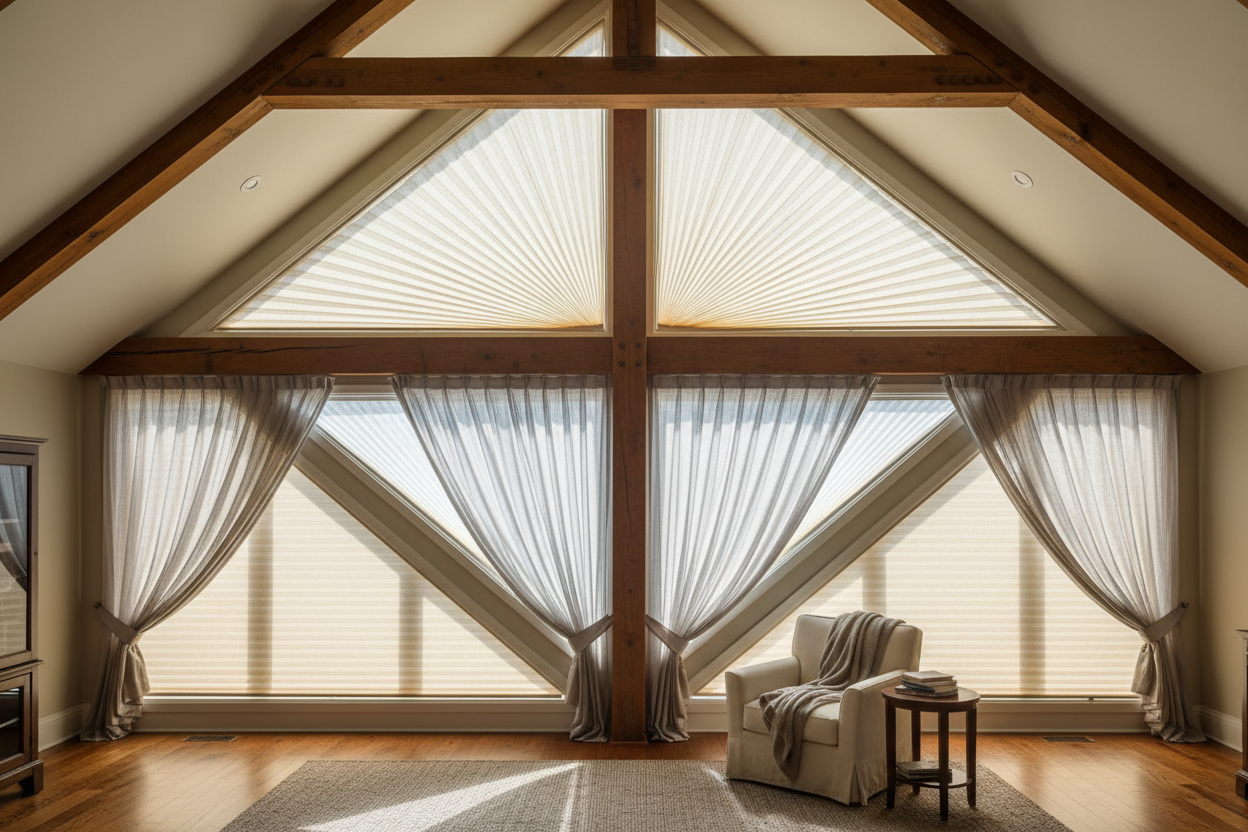 Elegant Window Covering Ideas for Angled and Sloped Windows