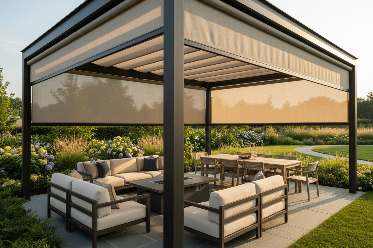 Enhance Your Outdoor Space with Motorized Shades for Pergolas