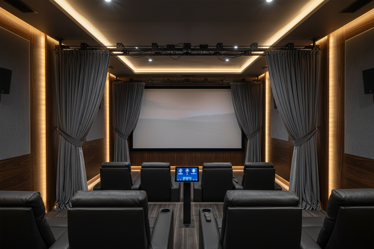 Enhancing Your Home Theater with Motorized Curtain Systems