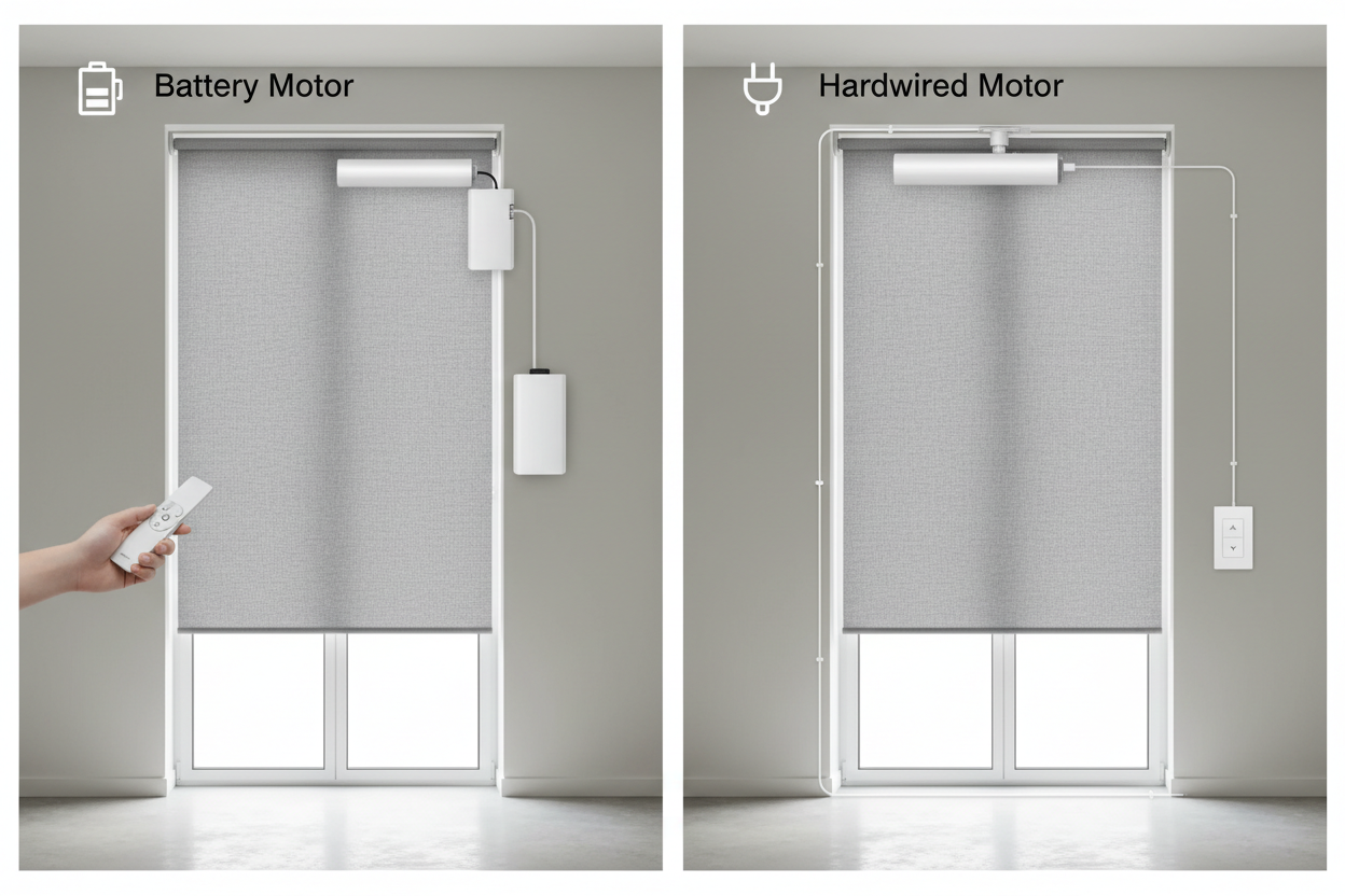 Fabric Blind Automation: Battery vs. Hardwired Motors