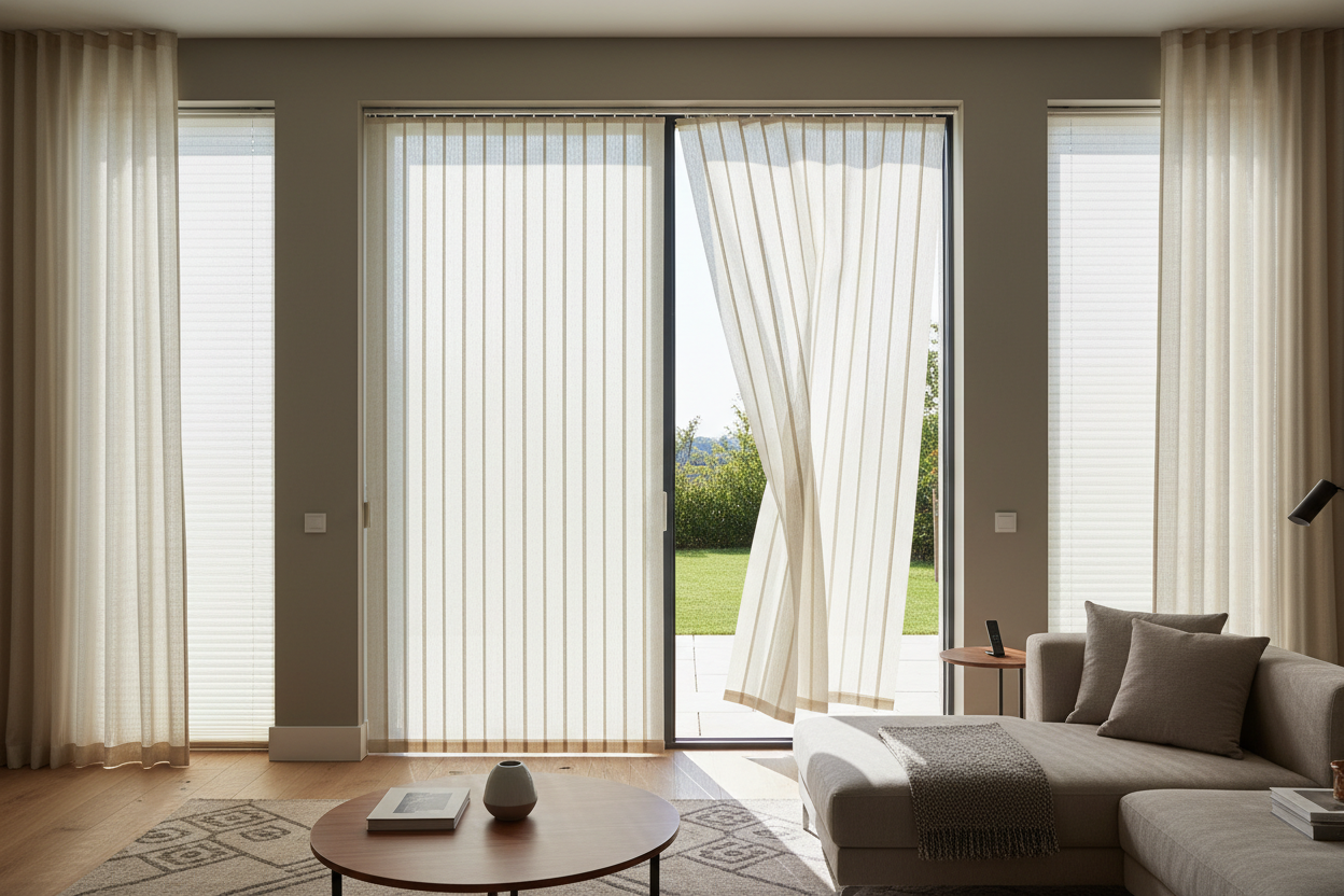 Automate Vertical Pleated Blinds for Effortless Patio Access