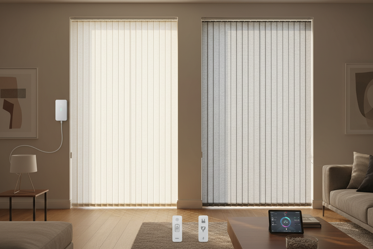 Vertical Cellular Blinds: Battery vs. Hardwired Motors Explained