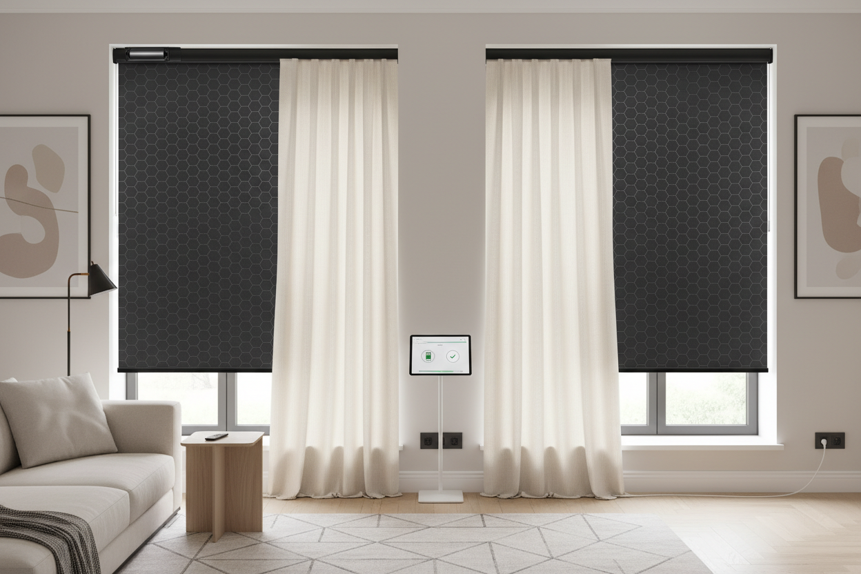 Smart Blackout Honeycomb Shades: Battery vs. Wired Power