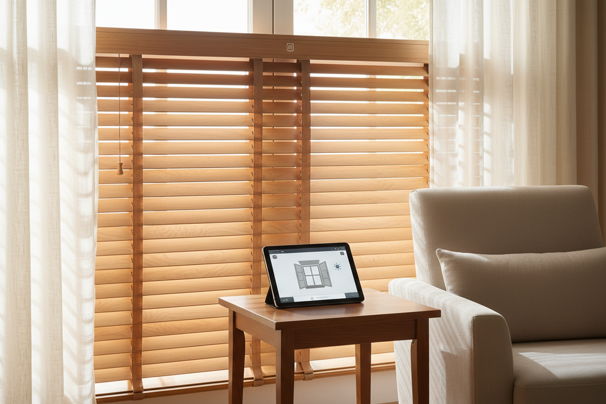Automate Your Wood Blinds Window Setup for Smart Sunlight Control