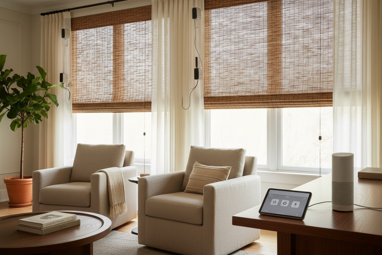 Automating Your Custom Woven Wood Shade: A Smart Guide