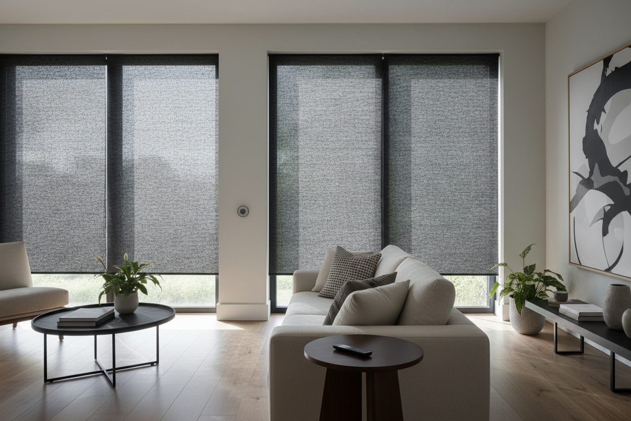 Automating Black Woven Shades: Style Meets Smart Control
