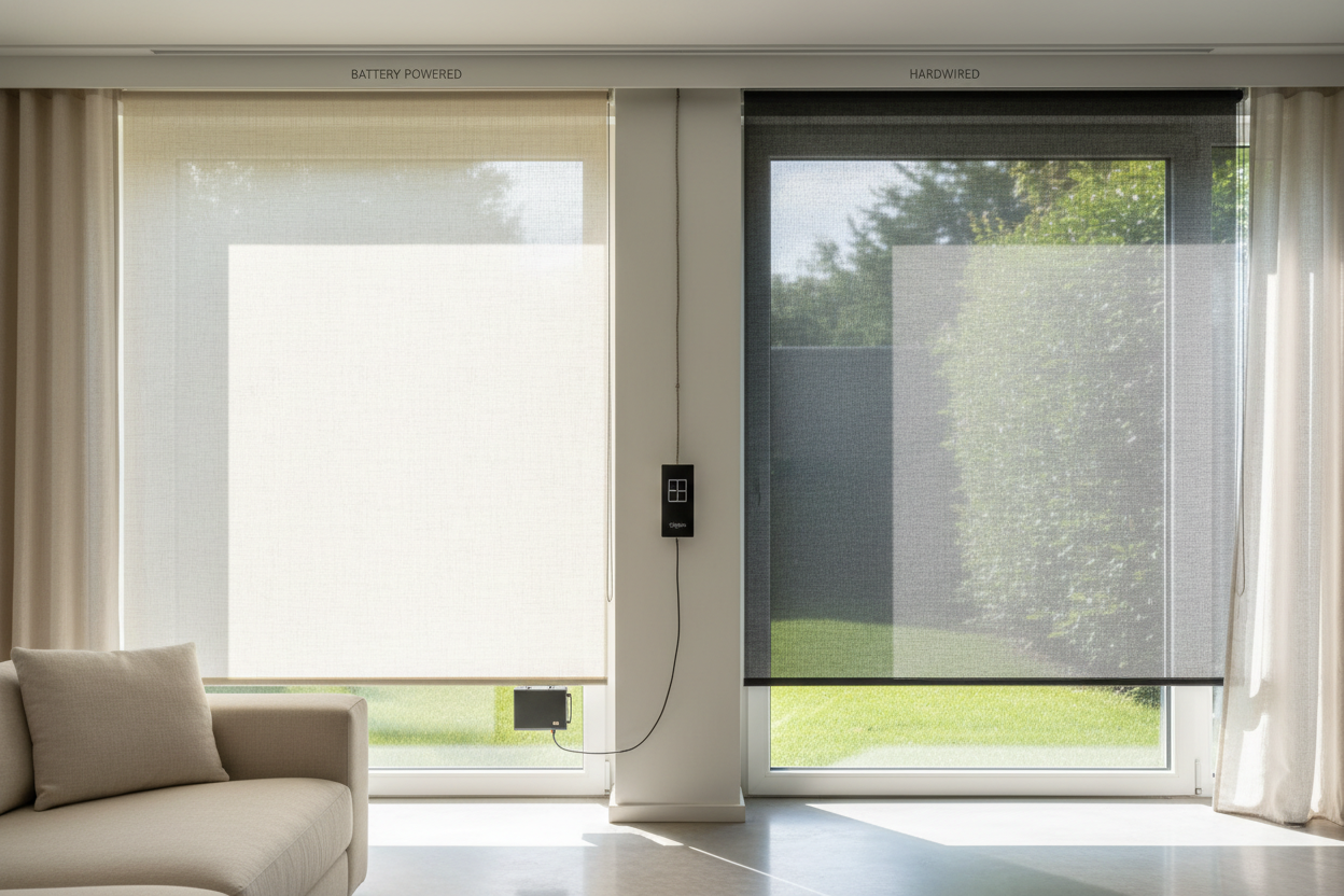 Translucent Shade Automation: Battery vs. Hardwired Motors