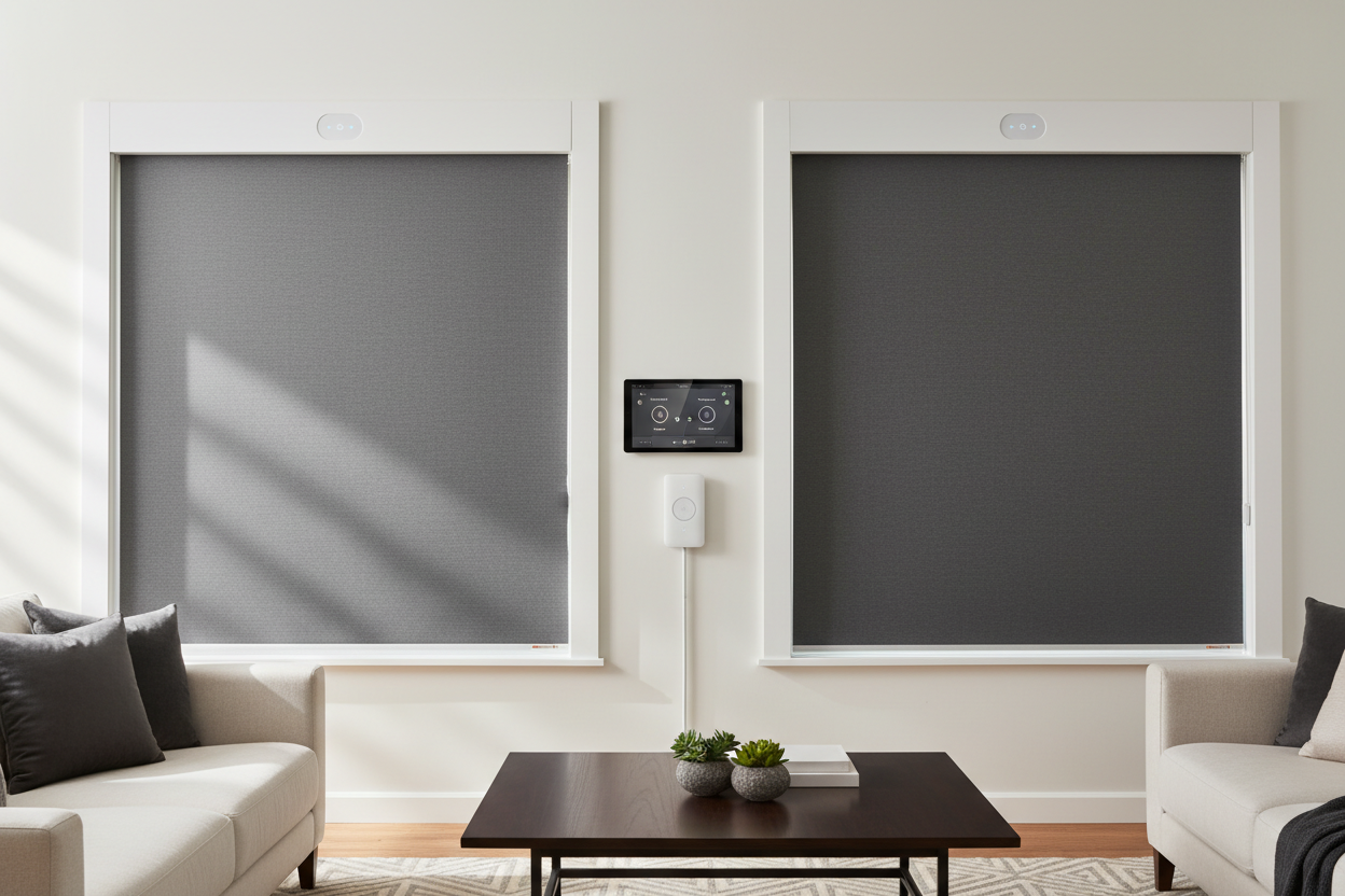 Smart Room Darkening Roller Shade: Battery vs. Hardwired Setup