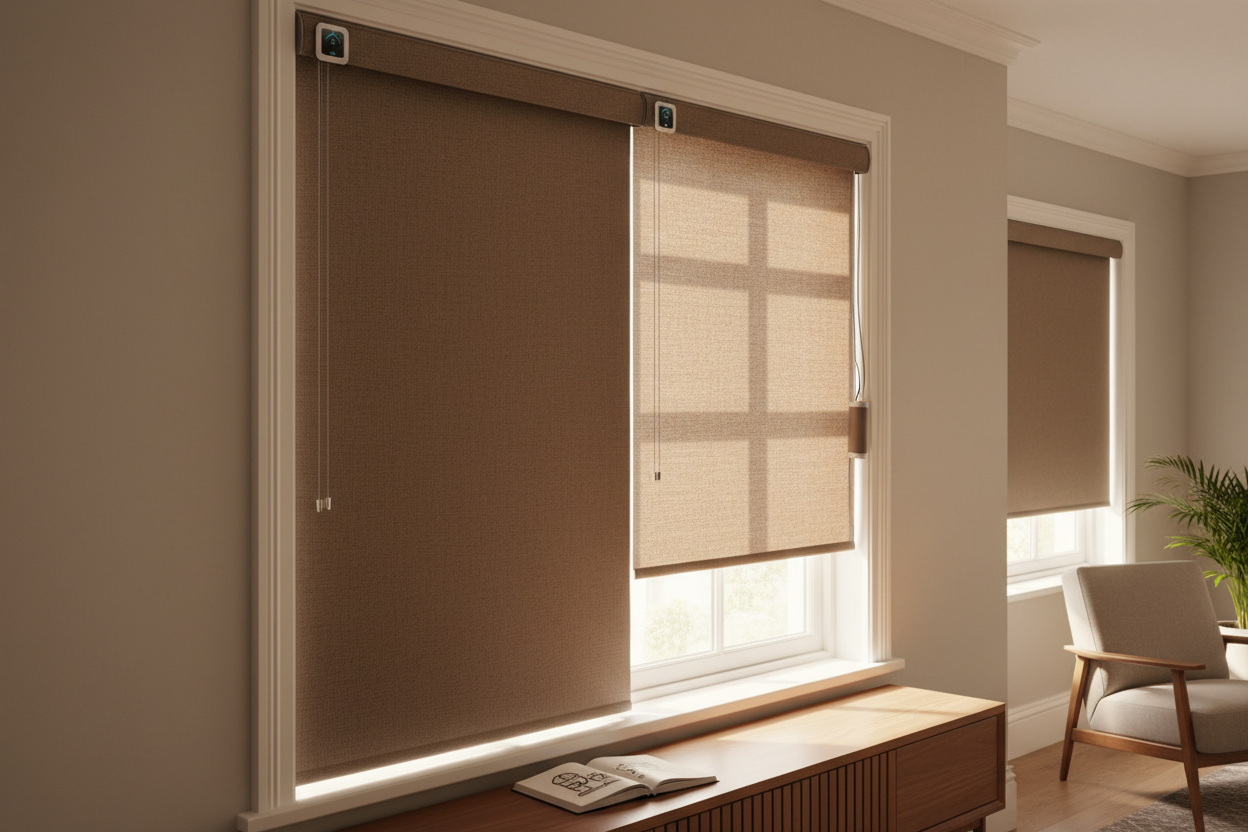 Smart Brown Roller Blinds: Battery vs Hardwired Guide