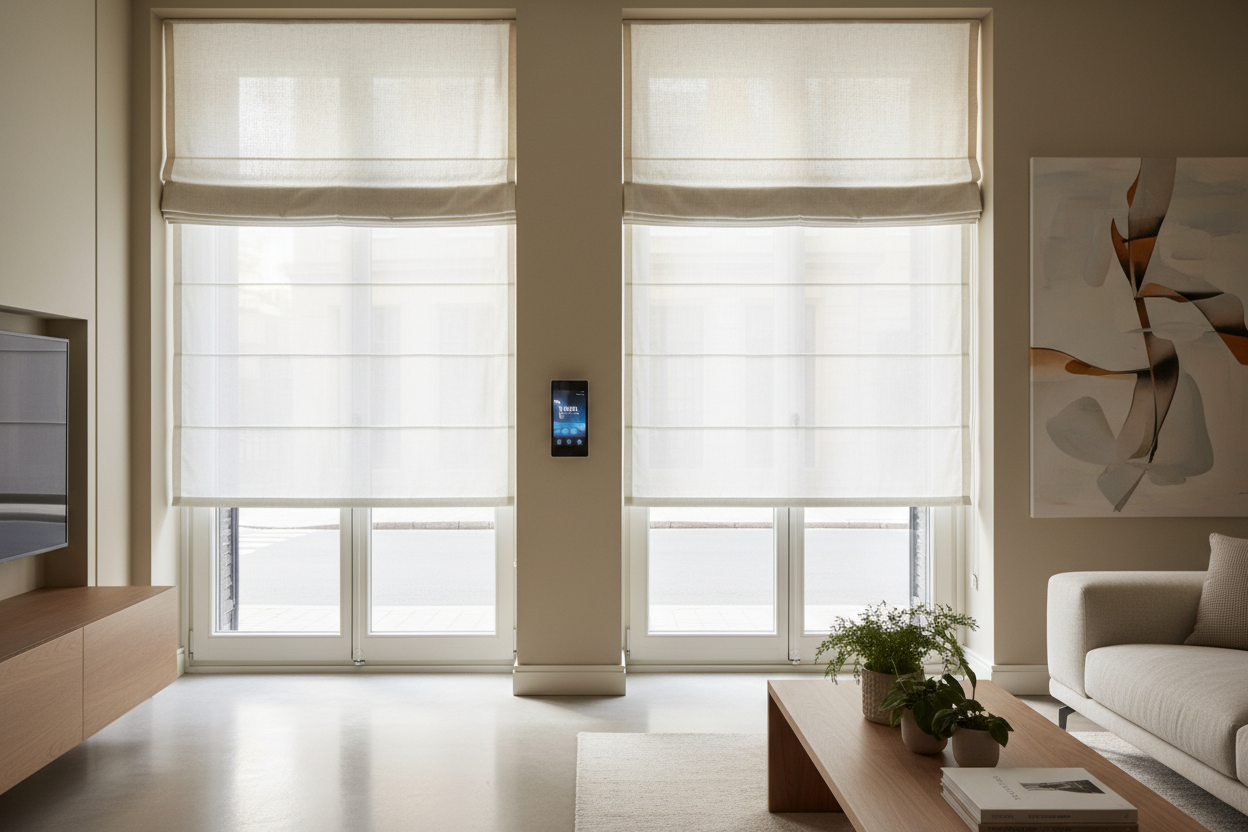 Smart Bottom Up Roman Blinds: The Ultimate Privacy Setup