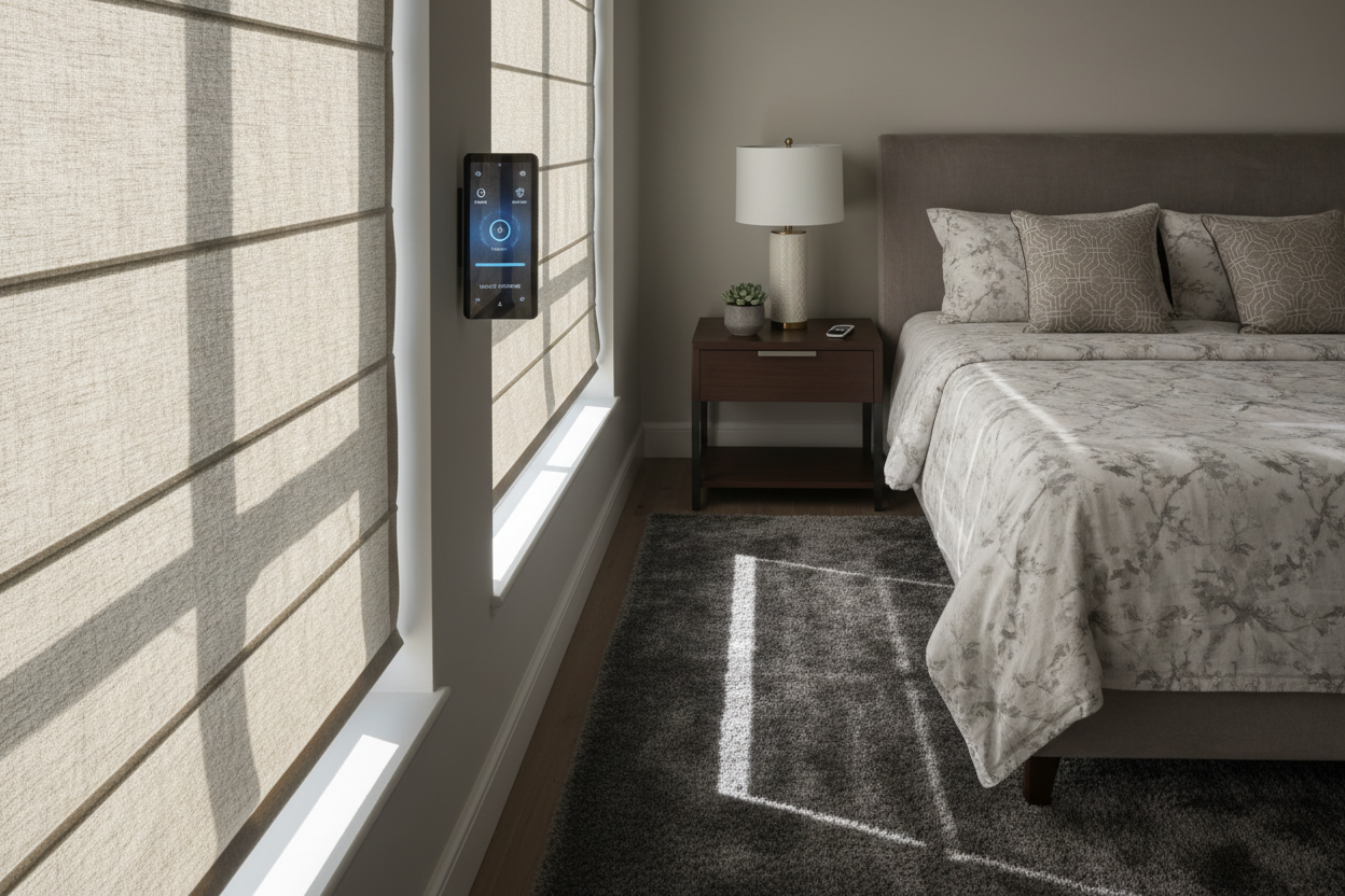 Wake Up Gently: The Ultimate Smart Bedroom Roman Shades Setup