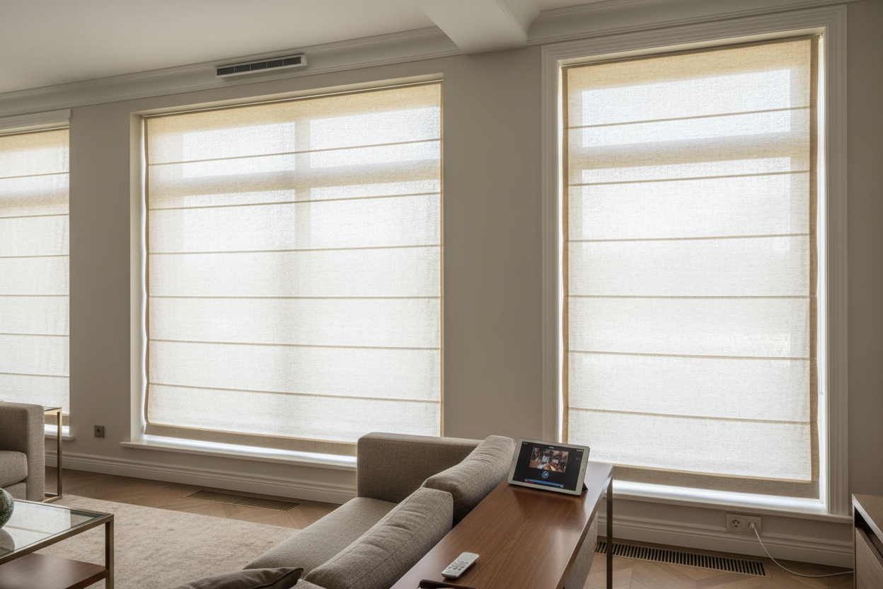 Smart Roman Shade for Large Window: Battery vs Hardwired Guide