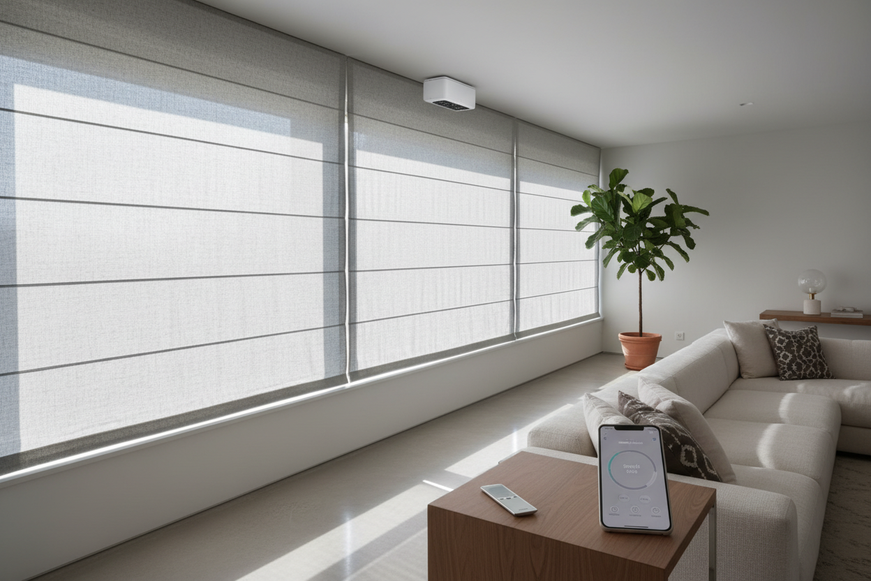 Smart Flat Roman Shade Setup: Motorizing Your Window Treatment