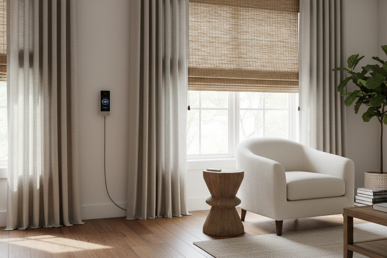 Automating Your Natural Roman Shade for Effortless Light Control