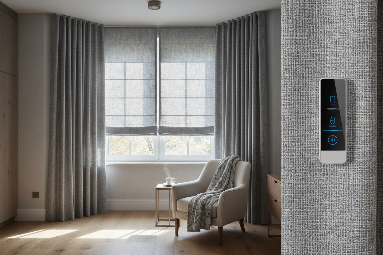 Automate Matching Curtains and Roman Blinds for Perfect Mornings