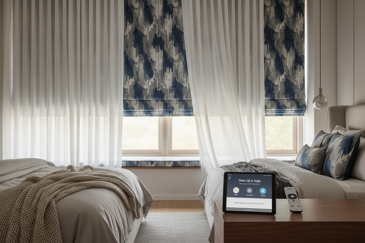 Wake Up in Style: The Smart Setup for Patterned Roman Shades