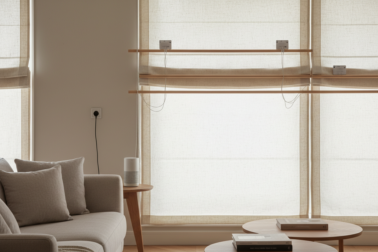 Automate Your DIY Roman Shades With Dowels for Voice Control