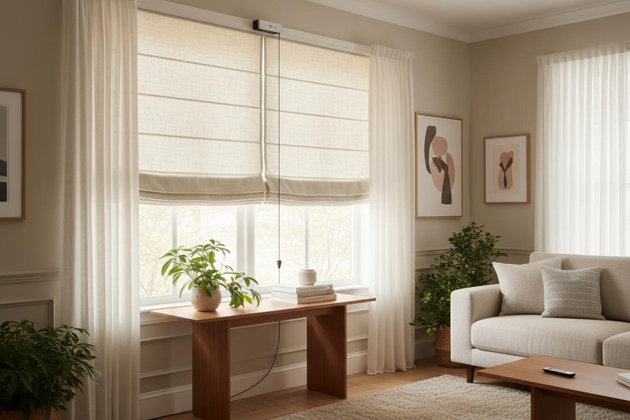 Automating DIY Outside Mount Roman Shades: A Smart Home Guide