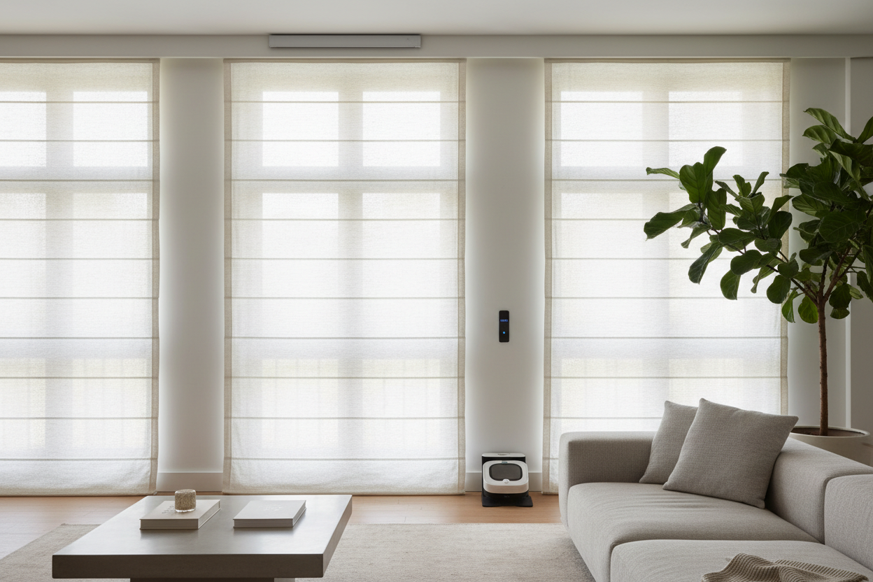 Smart Washable Roman Blinds: The Cleanest Automation Setup