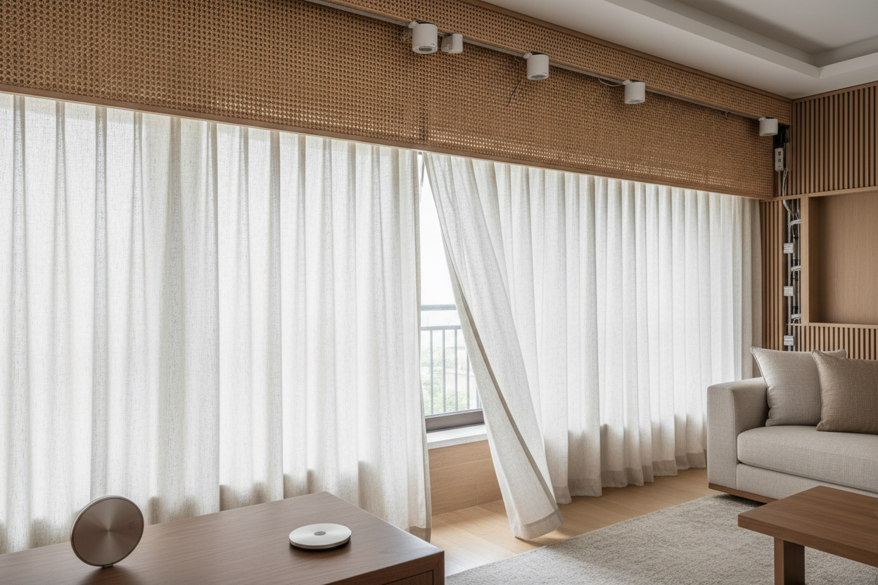 Hiding Smart Motors: The Ultimate Rattan Valance Setup