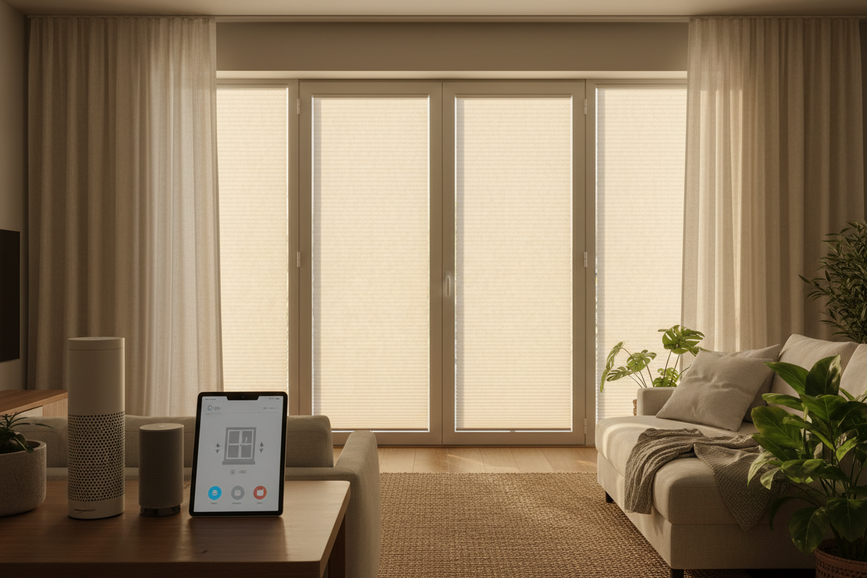 Smart Honeycomb Blinds for Patio Doors: Alexa & HomeKit Guide