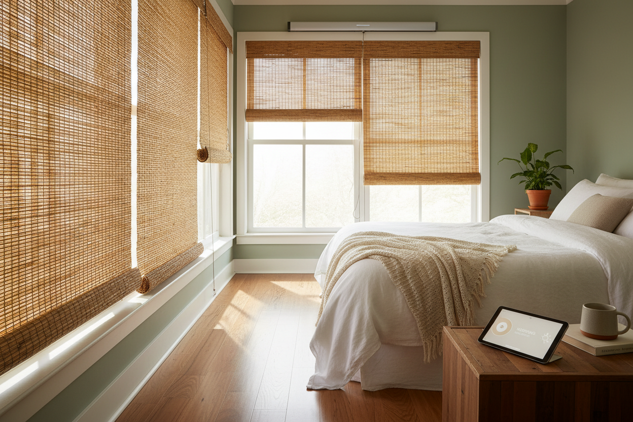 Automating Light Filtering Bamboo Shades for Natural Waking