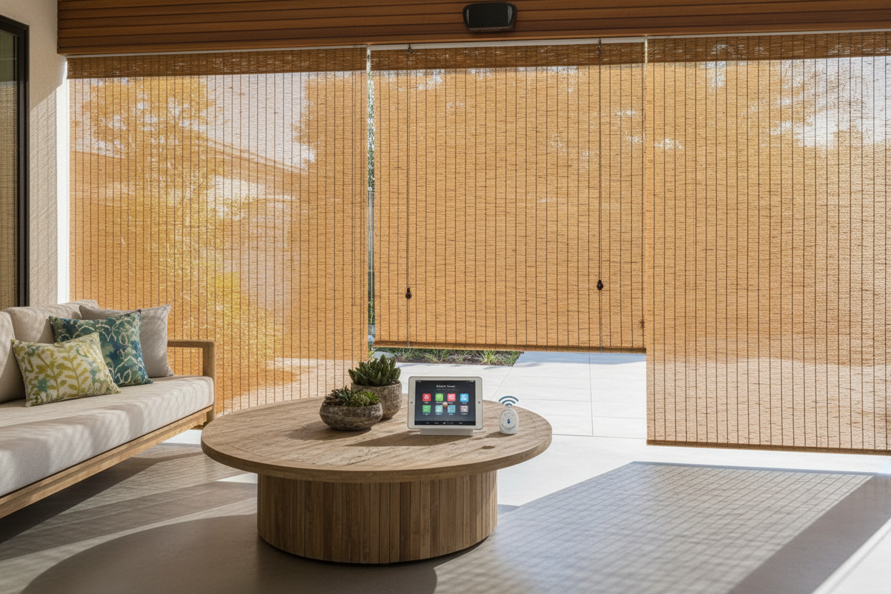 Automate Your Faux Bamboo Outdoor Blinds for Perfect Patio Shade
