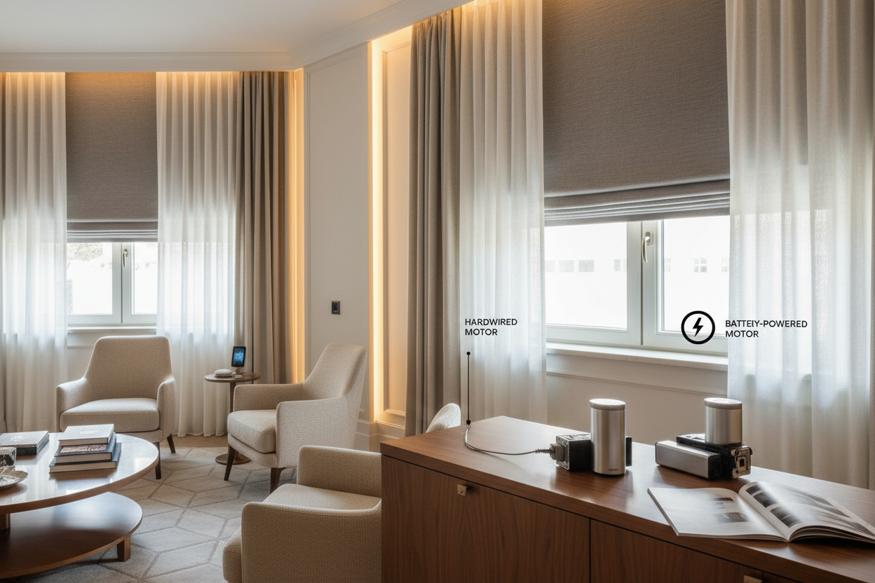 Smart Blinds Indoor: Battery vs. Hardwired Motors Guide