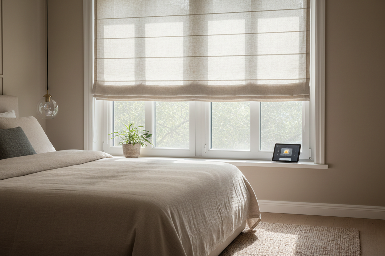 Automated Inside Mount Roman Blinds: The Ultimate Wake-Up Hack