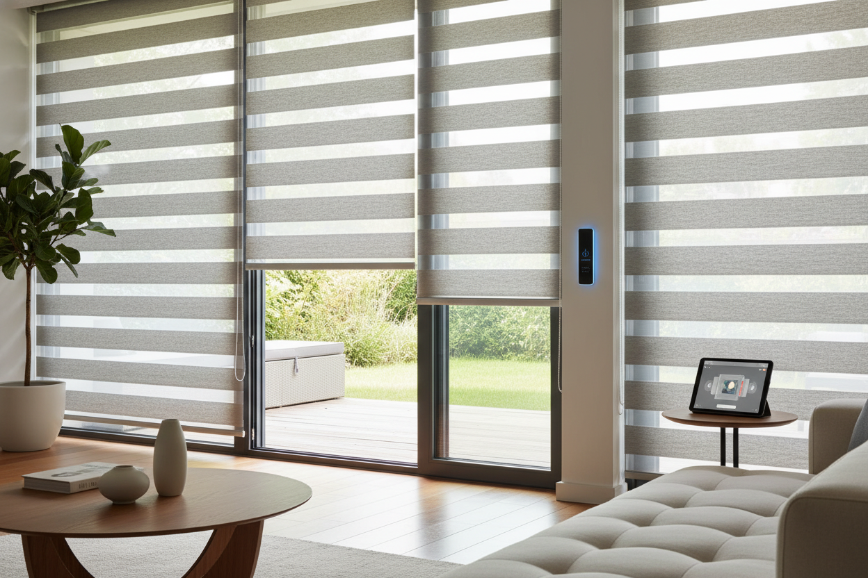 Automate Your View: Smart Zebra Blinds for Sliding Doors
