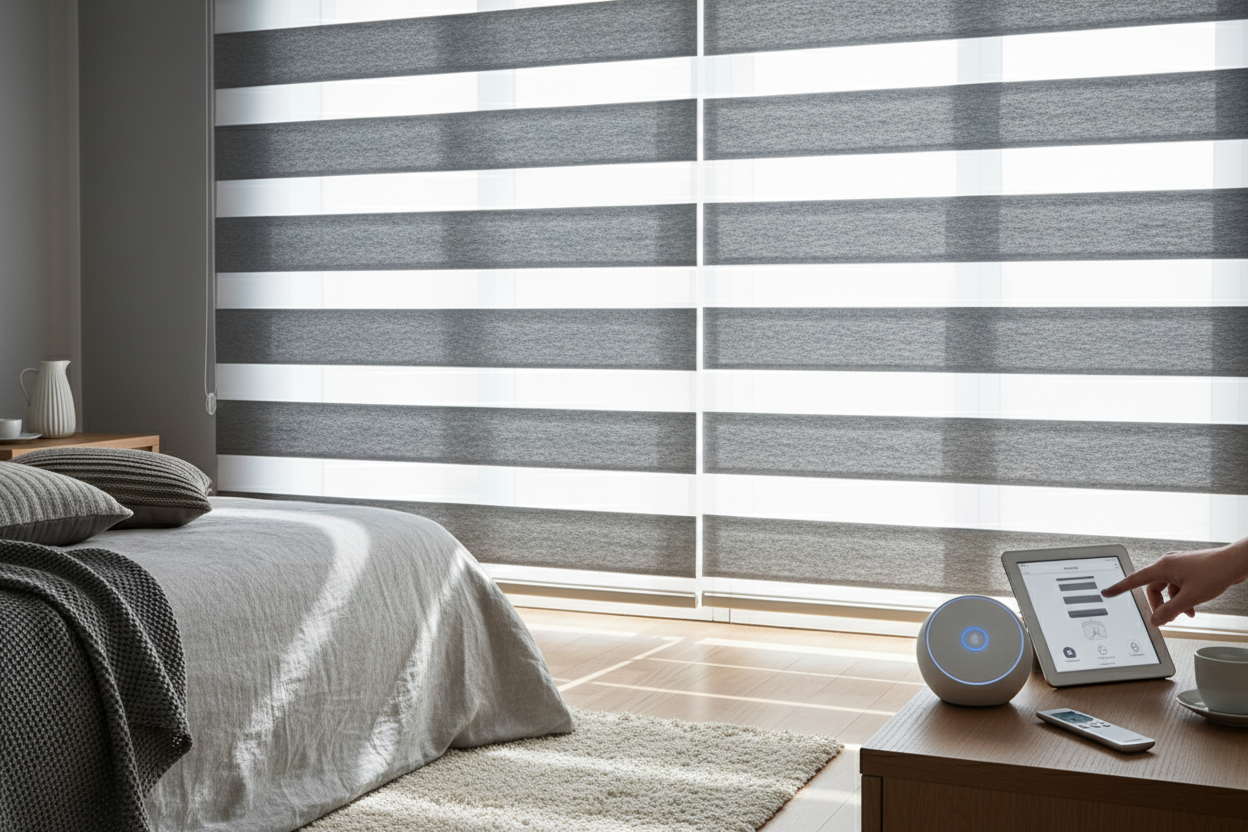 Wake Up Right: Why I Chose Smart Gray Zebra Blinds