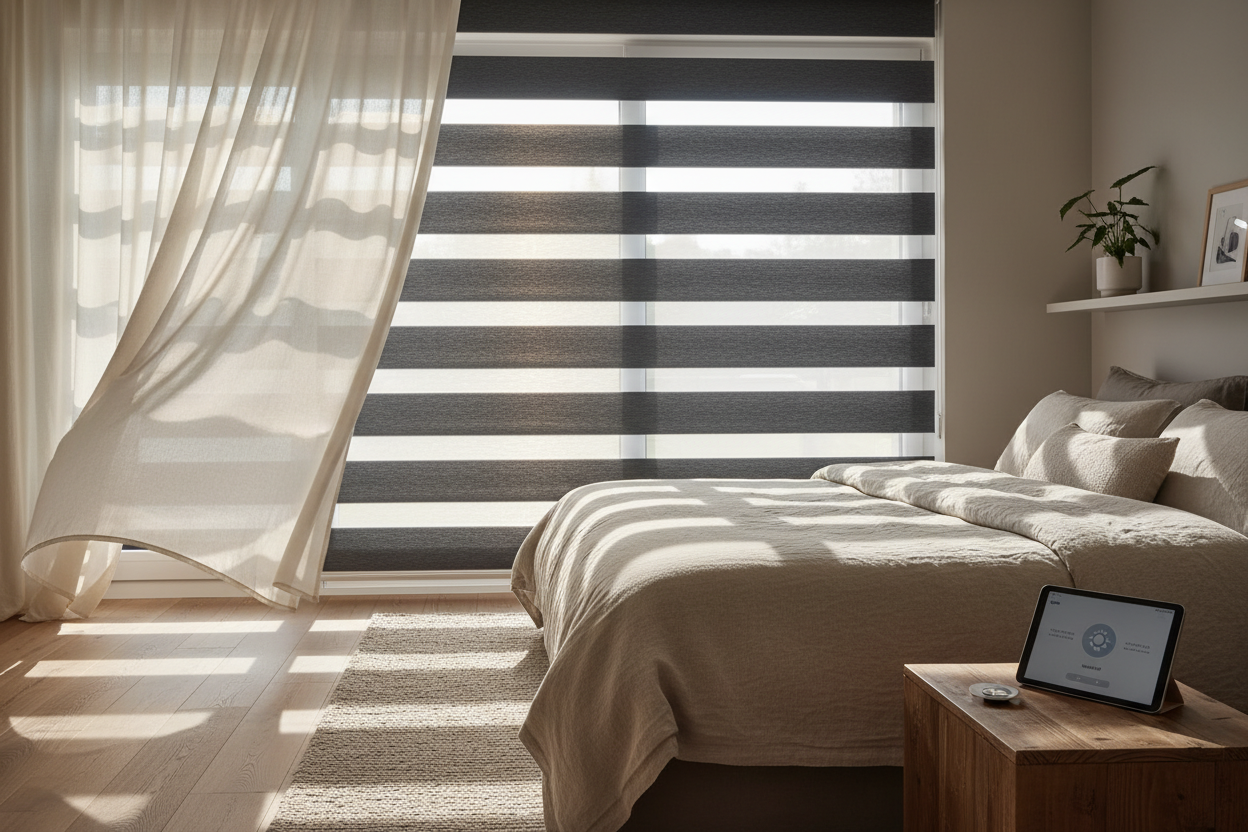 Wake Up Naturally: The Smart Persiana Zebra Blackout Setup