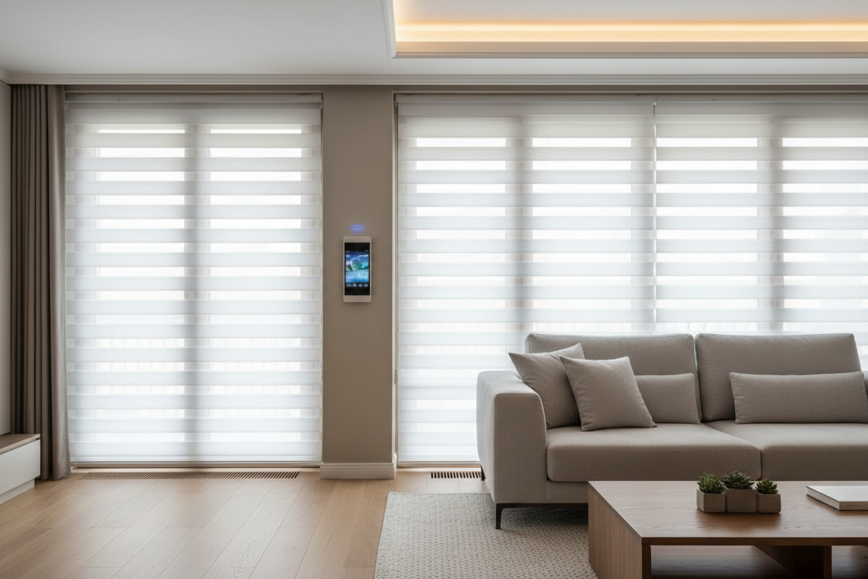 Smart White Zebra Blinds: Automating Your Day-to-Night Privacy